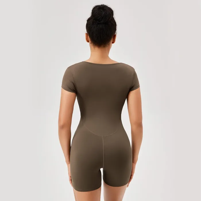 Women's Workout Jumpsuit Summer– One-Piece Short Yoga Bodysuit for Fitness & Gym