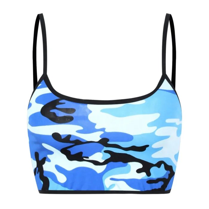 Y2k Camouflage Crop Top Sexy Spaghetti Strap Tank Top Summer Backless Sleeveless Camisole Tanks & Camis Streetwear Ropa De Mujer