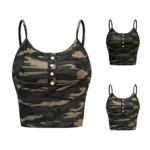 Y2k Camouflage Crop Top Sexy Spaghetti Strap Tank Top Summer Backless Sleeveless Camisole Tanks & Camis Streetwear Ropa De Mujer