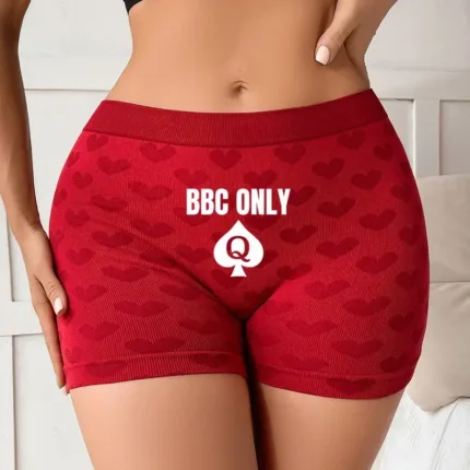 Funny Queen of Spades Women's Sexy Underwear Love Heart Red Knitting Female High-waisted Comfortable Breathable Girl's Panties