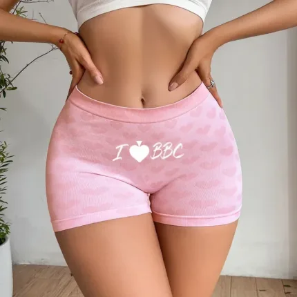 Funny Queen of Spades Women's Sexy Underwear Love Heart Red Knitting Female High-waisted Comfortable Breathable Girl's Panties