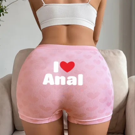 Funny Pink Letters Love Heart Knitting Underwear Sexy Woman Underwear Female High-waisted Comfortable Breathable Girls Panties