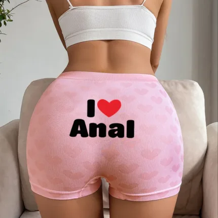 Funny Pink Letters Love Heart Knitting Underwear Sexy Woman Underwear Female High-waisted Comfortable Breathable Girls Panties