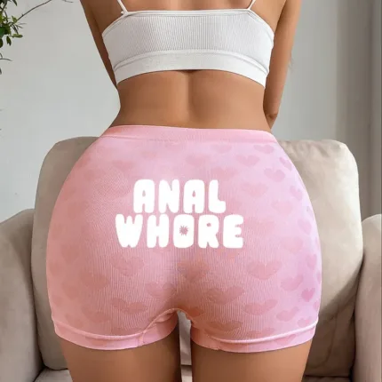 Funny Pink Letters Love Heart Knitting Underwear Sexy Woman Underwear Female High-waisted Comfortable Breathable Girls Panties