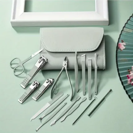 16pcs Professional Nail Clippers Set & Cuticle Nippers Set – Full Manicure & Pedicure Kit with Travel Case