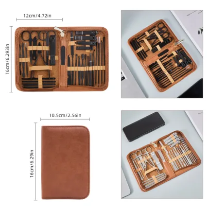 8/32pcs Professional Manicure Set – Stainless Steel Nail Clippers & Pedicure Grooming Kit