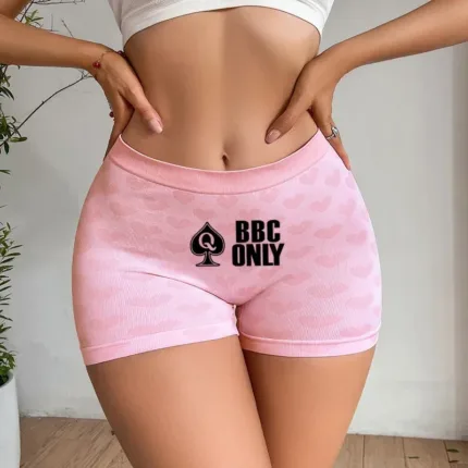 Funny Queen of Spades Women's Sexy Underwear Love Heart Red Knitting Female High-waisted Comfortable Breathable Girl's Panties
