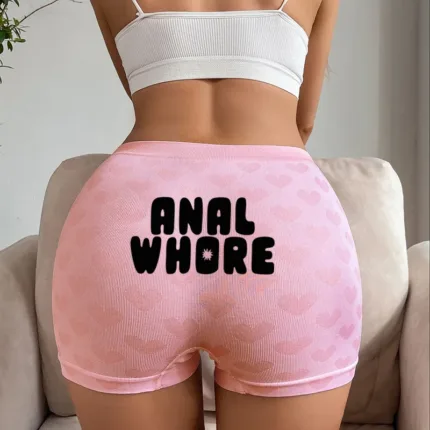 Funny Pink Letters Love Heart Knitting Underwear Sexy Woman Underwear Female High-waisted Comfortable Breathable Girls Panties
