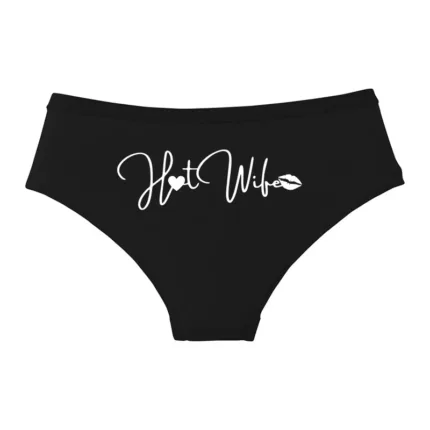 Heart Lips HOT WIFE Cotton Panties — Cute Sexy Briefs for Women