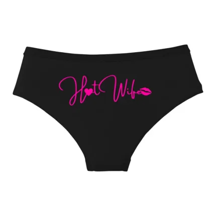 Heart Lips HOT WIFE Cotton Panties — Cute Sexy Briefs for Women