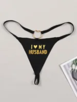 Varsbaby “I Love My Husband” Cheeky Letter Print G-String — Seamless Bikini Thong