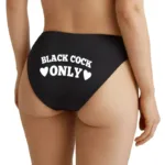 BLACK COCK ONLY Funny Women’s Panties — Comfortable Sexy Cotton Briefs