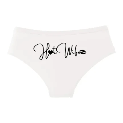 Heart Lips HOT WIFE Cotton Panties — Cute Sexy Briefs for Women