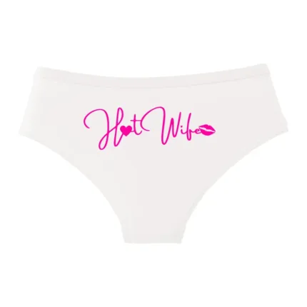 Heart Lips HOT WIFE Cotton Panties — Cute Sexy Briefs for Women