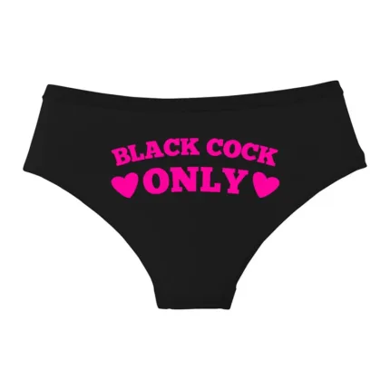 BLACK COCK ONLY Funny Women’s Panties — Comfortable Sexy Cotton Briefs