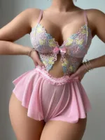 Ericama Erotic Sexy Lace Bra & Panty Set — Transparent Exotic Lingerie for Women